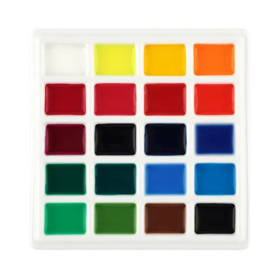 Creative Mark English Glazed Porcelain Palette , Sturdy Construction with 20 Deep Paint Wells for Color Mixing, Palette for Watercolor, Gouache & Oil Paints for Artists, Professionals, Students White {3}