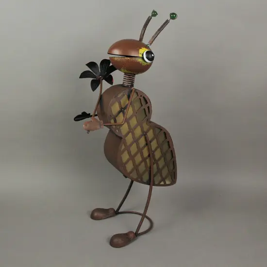 Metal Gardening Ant Solar LED Garden Statue Patio Light Yard Decor Art {2}