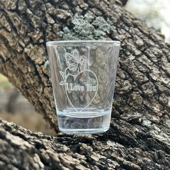 2oz I Love You with faerie on heart Shot Glass Fairy {5}