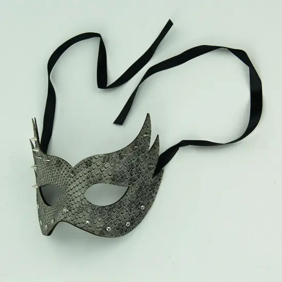 Andromeda Adult Masquerade Spiked Leather Eye Mask {8}