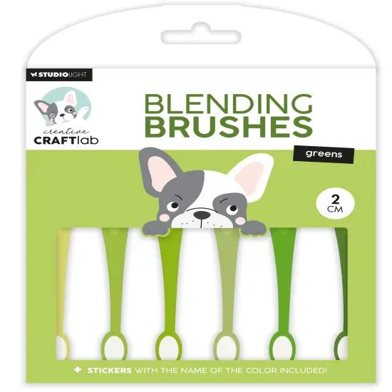 Studio Light Essentials 0.75" Blending Brushes 6/Pkg-Nr. 11, Soft Brush Greens {1}