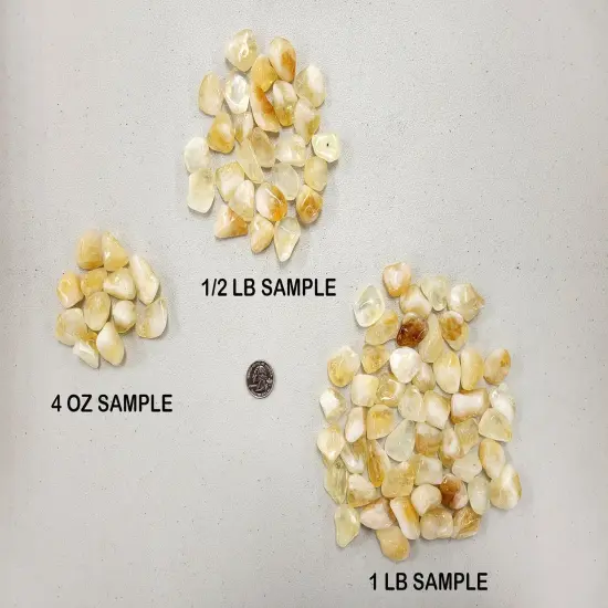 Small Tumbled Citrine Crystals - 1/2 inch to 1 inch - Bulk Tumbled Stones {4}