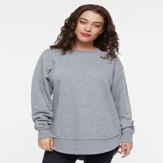 LAT&reg; Women's Weekend Fleece Crewneck Sweatshirt Granite heather {1}