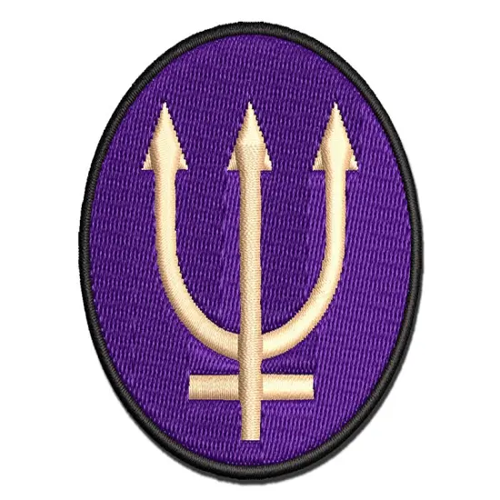 Astronomy Neptune Astrology Planet Symbol Multi-Color Embroidered Iron-On or Hook & Loop Patch Applique {1}