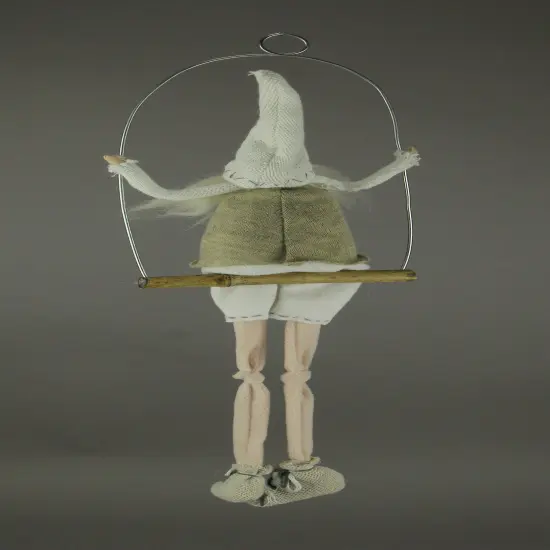 Santa On Swing Christmas Gnome Holiday Elf Hanging Decoration {4}