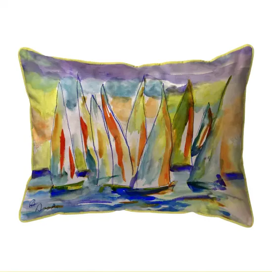 Betsy Drake Regatta Large Indoor/Outdoor Pillow 16x20 Multicolor {1}