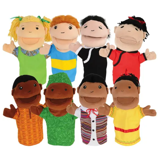 Kaplan Early Learning Company Diversity Puppets - Set of 8 {1}