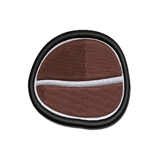 Coffee Bean Solid Multi-Color Embroidered Iron-On or Hook & Loop Patch Applique {1}