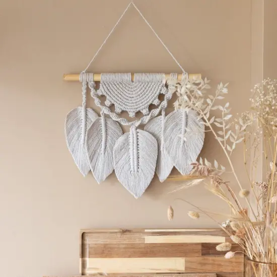 Hoooked Macrame Kit W/Spesso Yarn-Wall Hanging Faros - Biscuit {2}