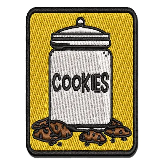 Cookie Jar Multi-Color Embroidered Iron-On or Hook & Loop Patch Applique {1}