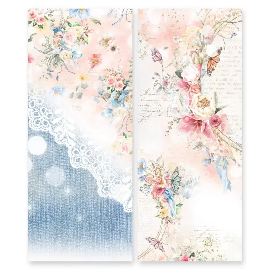 Asuka Studio Double-Sided Paper Pack 3.5"X8.5" 24/Pkg-Dusty Rose Slimline {2}