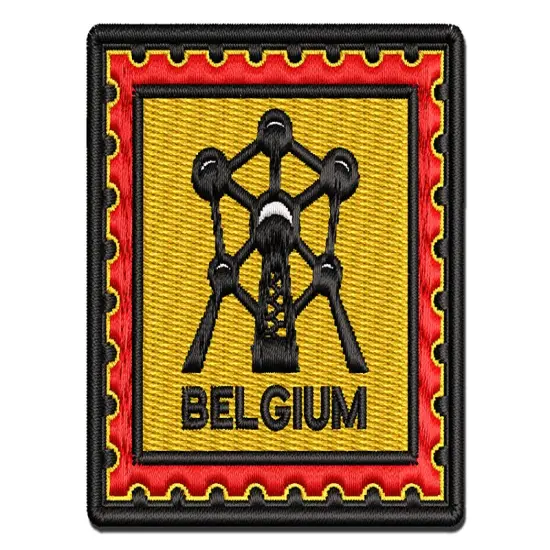 Belgium Travel The Atomium Brussels Multi-Color Embroidered Iron-On or Hook & Loop Patch Applique {1}