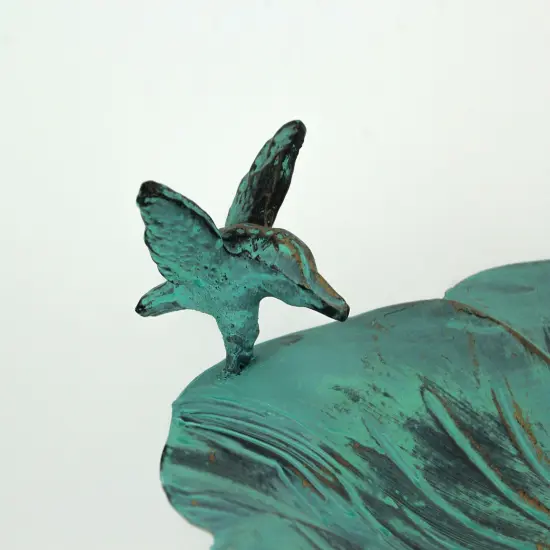 25 Inch Rustic Metal Bird Bath Outdoor Garden Verdigris Water Basin Yard Decor {4}