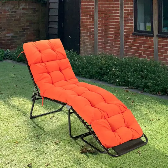 Costway 73'' Lounge Chaise Cushion Padded Recliner Cushion Indoor Outdoor Navy/Orange/Black/Dark Orange/Beige/Gray/Brown {3}