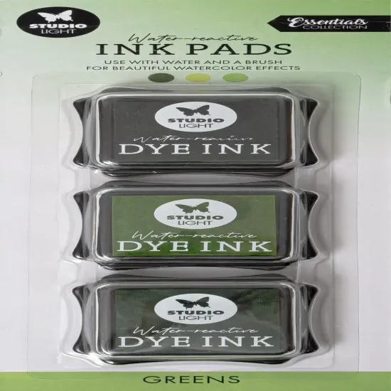 Studio Light Water-Reactive Ink Pads 3/Pkg-Nr. 13, Greens {1}
