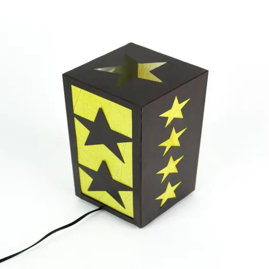 Western Star Black and Yellow Metal Light Box Accent Lamp {4}