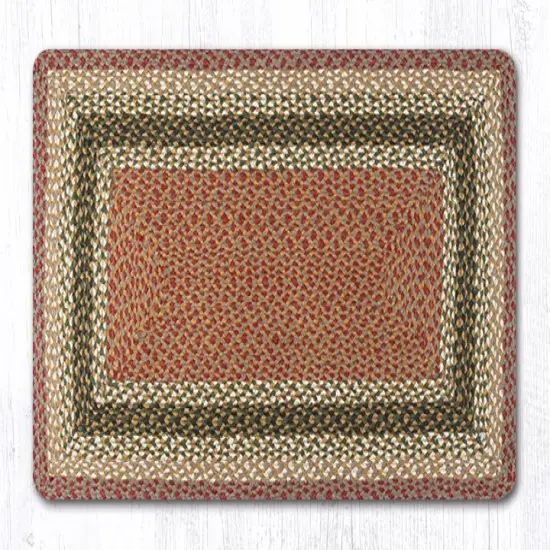 Earth Rugs RC-24 Olive / Burgundy / Gray Oblong Braided Rug 27 Inch X 45 Inch {1}
