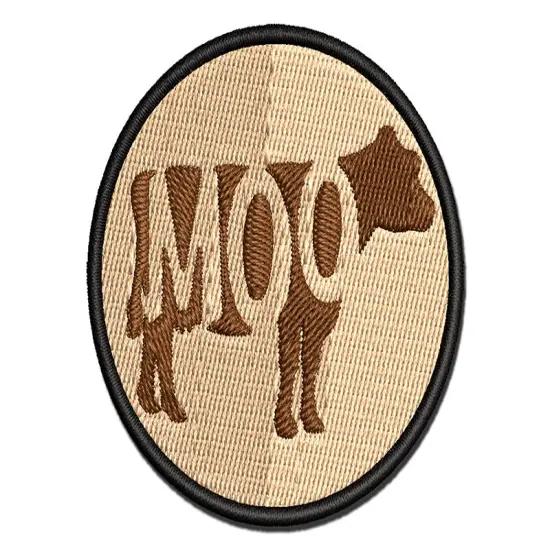 Cow Moo Farm Animal Multi-Color Embroidered Iron-On or Hook & Loop Patch Applique {1}