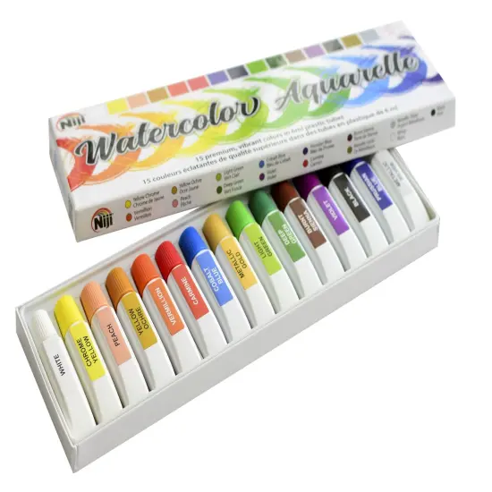 Niji Aquarelle Watercolor Set 15/Pkg-Assorted Colors {4}