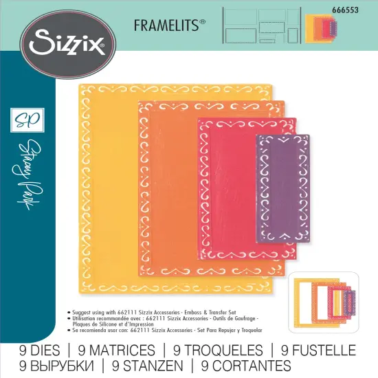 Sizzix Fanciful Framelits Die Set By Stacey Park 9/Pkg-Renee Deco Rectangles {1}