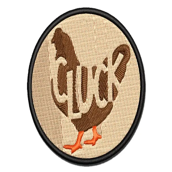 Chicken Hen Cluck Farm Animal Multi-Color Embroidered Iron-On or Hook & Loop Patch Applique {1}