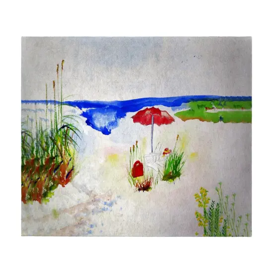 Betsy Drake Red Beach Umbrella 30 X 50 Inch Comfort Floor Mat {1}