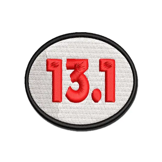 13.1 Half Marathon Runner Multi-Color Embroidered Iron-On or Hook & Loop Patch Applique {1}