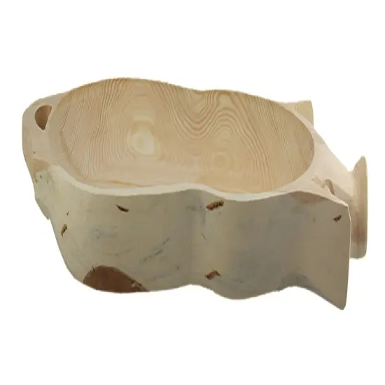 Hand Carved Wooden Pig Platter Decorative Serving Tray 24 inch {3}