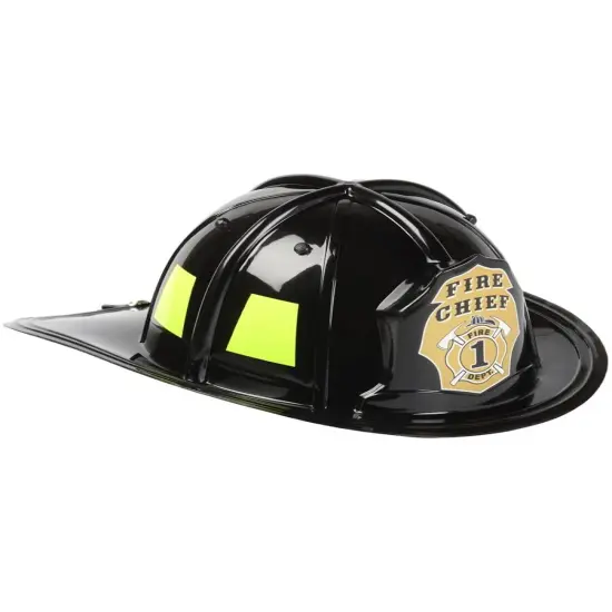 Black Fireman Firefighter Hat Costume Accessory {1}