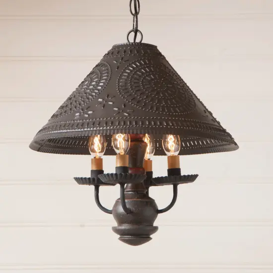 Wooden Homespun Shade Light Pendant in Espresso with Salem Brick {3}