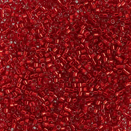 Miyuki Delica 50g Silver Lined Glass Beads, 11/0 Red (DB0602) {1}