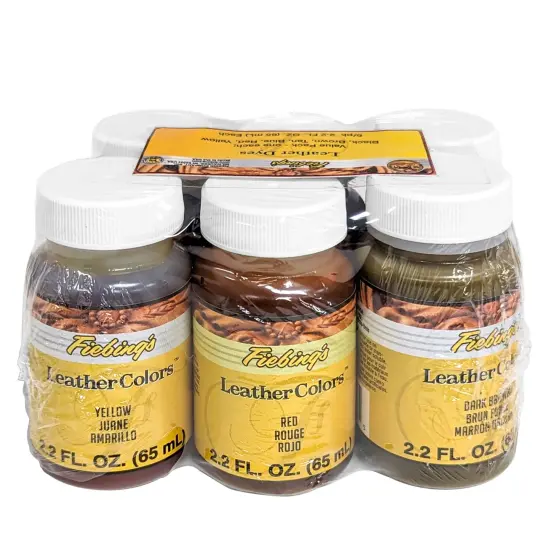 Fiebings Leather Dye 2oz 6/Pkg-Assorted {1}