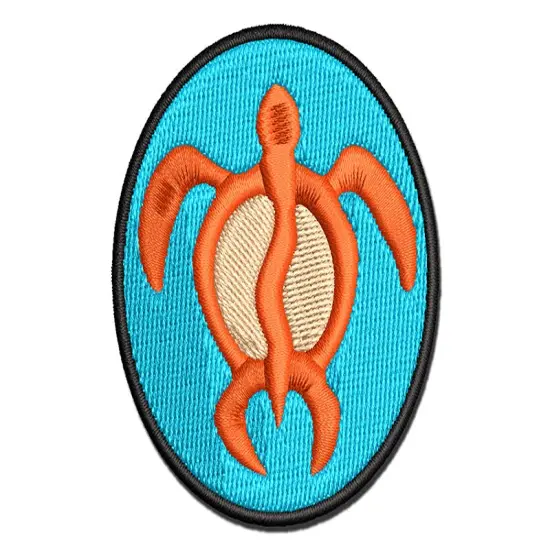 Honu Hawaiian Sea Turtle Multi-Color Embroidered Iron-On or Hook & Loop Patch Applique {1}