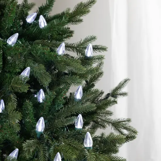 Northlight LED C7 Christmas Lights - Pure White - 16' Green Wire - 25ct Clear {5}