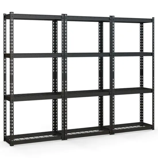 Costway 1/2/3/4 PCS 4-Tier Metal Shelving Unit Heavy Duty Wire Storage Rack with Anti-slip Foot Pads Black {9}