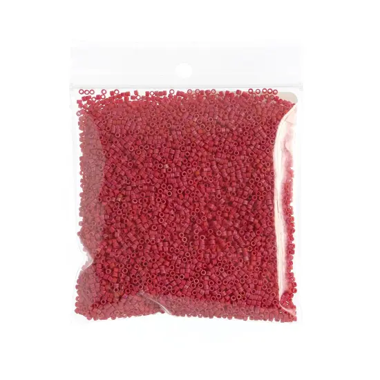 Miyuki Delica 50g Matte Glass Beads, 11/0 Red Opaque (DB0362) {2}