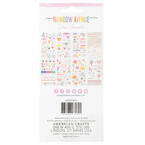 American Crafts Rainbow Avenue Sticker Book-Rose Gold Foil {2}