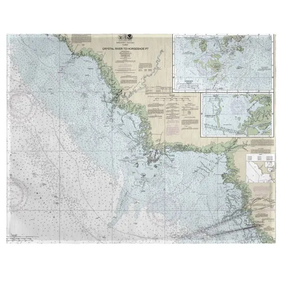 Betsy Drake Crystal River to Horseshoe Point, FL Nautical Map Place Mat Set of 4 {1}