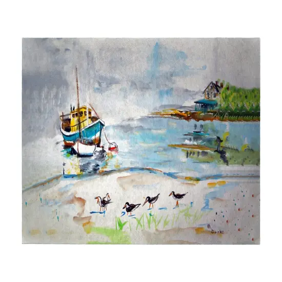 Betsy Drake Boats and Sandpipers 30 X 50 Inch Comfort Floor Mat {1}