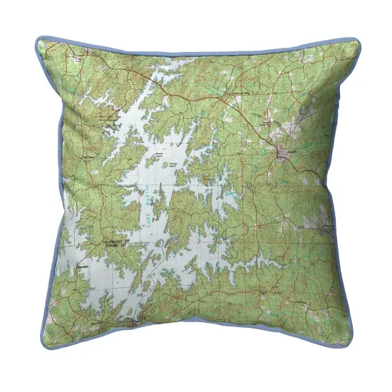 Lake Martin, AL Large Map Pillow 18x18 – Corded Decor {1}