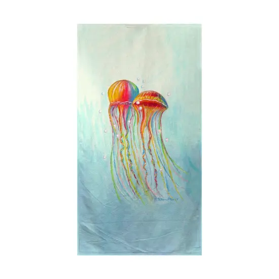 Betsy Drake Colorful Jellyfish Beach Towel Multicolor {1}