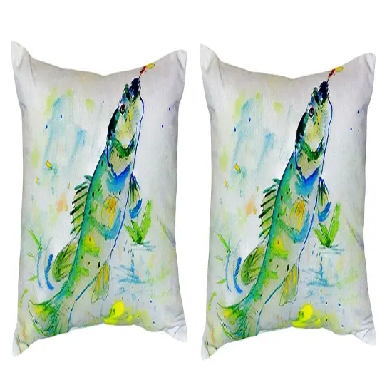 Pair of Betsy Drake Yellow Perch No Cord Pillows 16 Inch X 20 Inch {1}