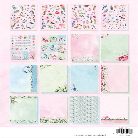 Studio Light Essentials Die-Cut Paper Pad 11.5"X8"32/Pkg-Nr. 144, Spring Birds {2}