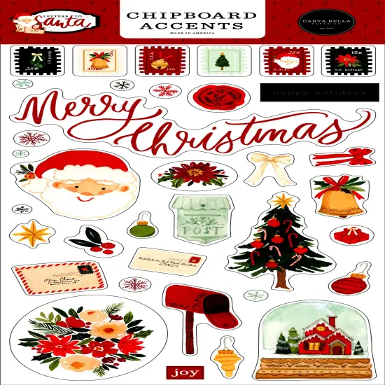 Carta Bella Letters To Santa Chipboard Accents {1}