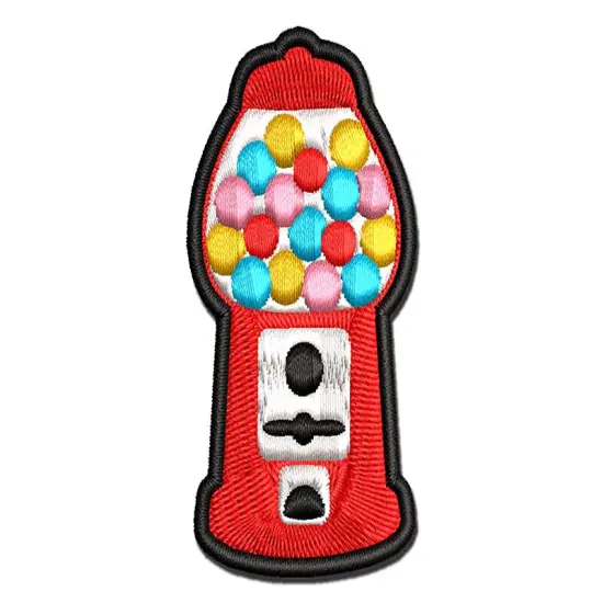 Gumball Machine Multi-Color Embroidered Iron-On or Hook & Loop Patch Applique {1}