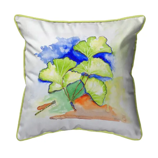 Betsy Drake Gingko Leaves Extra Large 22 X 22 Indoor / Outdoor Pillow {1}