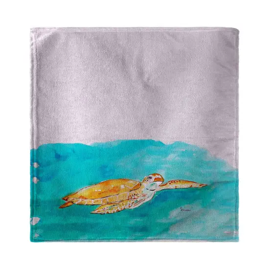 Betsy Drake Brown Sea Turtle Kitchen Towel {1}