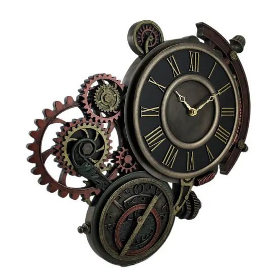 Mechanical Steampunk Astrolabe Star Tracker Wall Clock 17 Inch {3}