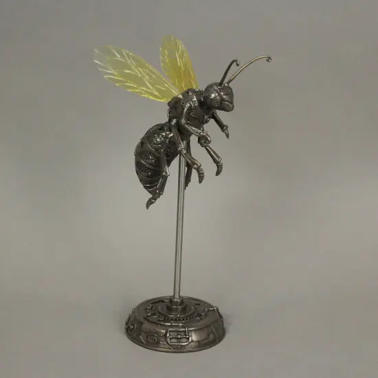 Bronze Finish Steampunk Hornet Specimen on Museum Mount Statue 10.5 Inches High {3}