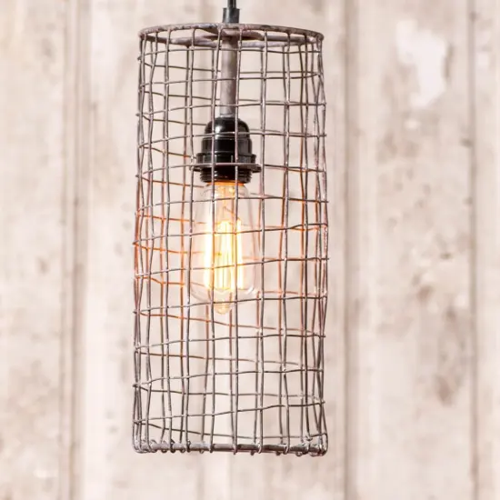 Irvins Country Tinware Wire Cylinder Pendant in Antique Brown {4}